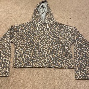cheetah print cropped sweatshirt